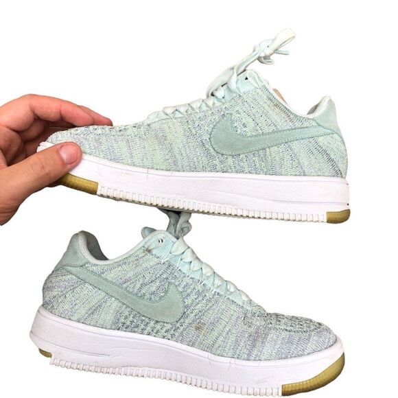RARE 2016 Nike Air Force 1 Flyknit Low Glacier Blue - Picture 13 of 16